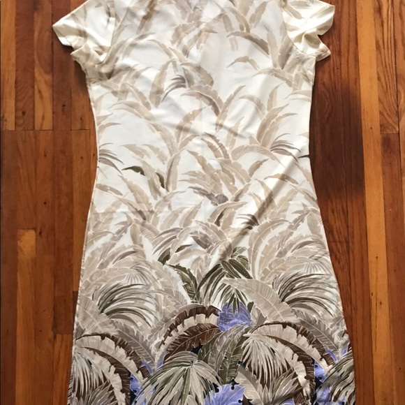 Vintage 70s polyester Hawaiian print dress - Picture 2 of 3